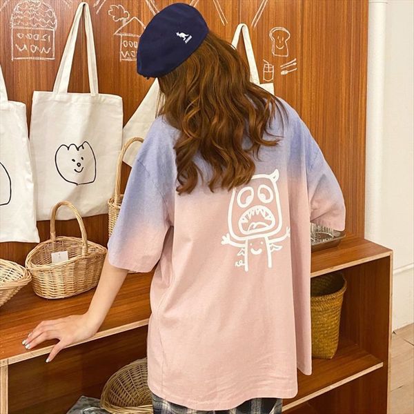 student gradient cotton short-sleeved t-shirt female loose couple girlfriends clothes elegant clothing style student gradient cotton sho, White
student gradient cotton short-sleeved t-shirt female loose couple girlfriends clothes elegant clothing style student gradient cotton sho, White