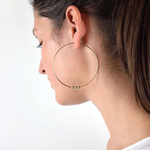 fashion-hoop earrings large hoop earrings with three bead gift for women birthday gift for her, Golden;silver
fashion-hoop earrings large hoop earrings with three bead gift for women birthday gift for her, Golden;silver