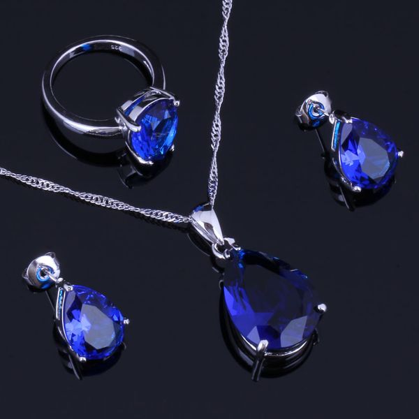 pleasant water drop blue cubic zirconia 925 sterling silver jewelry sets for women earrings pendant chain ring v0960
pleasant water drop blue cubic zirconia 925 sterling silver jewelry sets for women earrings pendant chain ring v0960