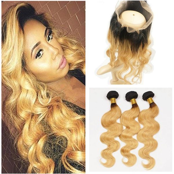 honey blonde human hair weaves 1b/27 ombre bundles with 360 lace frontal closure two tone virgin brazilian body wave human hair weaves, Black;brown
honey blonde human hair weaves 1b/27 ombre bundles with 360 lace frontal closure two tone virgin brazilian body wave human hair weaves, Black;brown
