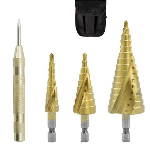 4pcs hss spiral grooved center drill bit solid carbide mini drill 4-12 20 32mm + center punch accessories titanium step cone
4pcs hss spiral grooved center drill bit solid carbide mini drill 4-12 20 32mm + center punch accessories titanium step cone