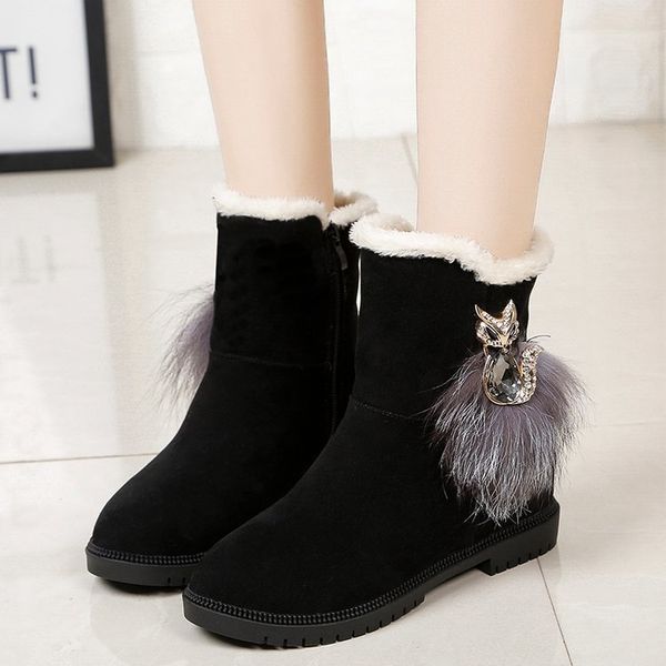 casual flats winter women ankle boots suede women slip on boots shoes comfortable warm snow mujer, Black
casual flats winter women ankle boots suede women slip on boots shoes comfortable warm snow mujer, Black