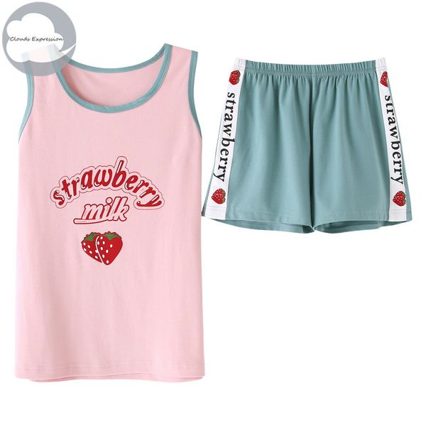 summer knitted cotton sleeveless pajamas young women's pajama sets sweet girls sleepwear ladies pajamas home fashion, Black;red
summer knitted cotton sleeveless pajamas young women's pajama sets sweet girls sleepwear ladies pajamas home fashion, Black;red