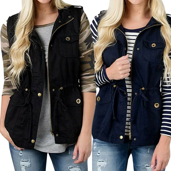 fashion women vest olive cargo utility safari vest w pockets drawstring army jacket coat casual streetwear, Black;white
fashion women vest olive cargo utility safari vest w pockets drawstring army jacket coat casual streetwear, Black;white
