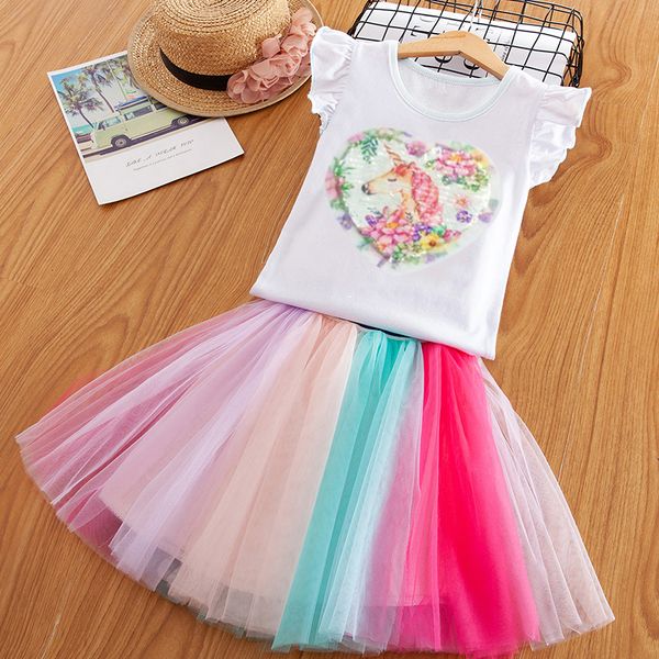 girls dress short sleeve kids flower dresses children unicorn vestidos summer cartoon t-shirts+net veil dress 2pcs girls clothes, Red;yellow
girls dress short sleeve kids flower dresses children unicorn vestidos summer cartoon t-shirts+net veil dress 2pcs girls clothes, Red;yellow