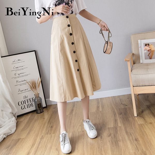beiyingni single-breasted midi skirt women elastic waist korean college 2019 a-line white black skirts elegant office lady saias
beiyingni single-breasted midi skirt women elastic waist korean college 2019 a-line white black skirts elegant office lady saias