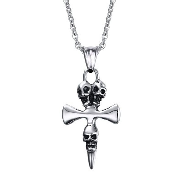 12pcs domineering fashion skull head cross pendant necklace for personality man's accessories t-167, Silver
12pcs domineering fashion skull head cross pendant necklace for personality man's accessories t-167, Silver