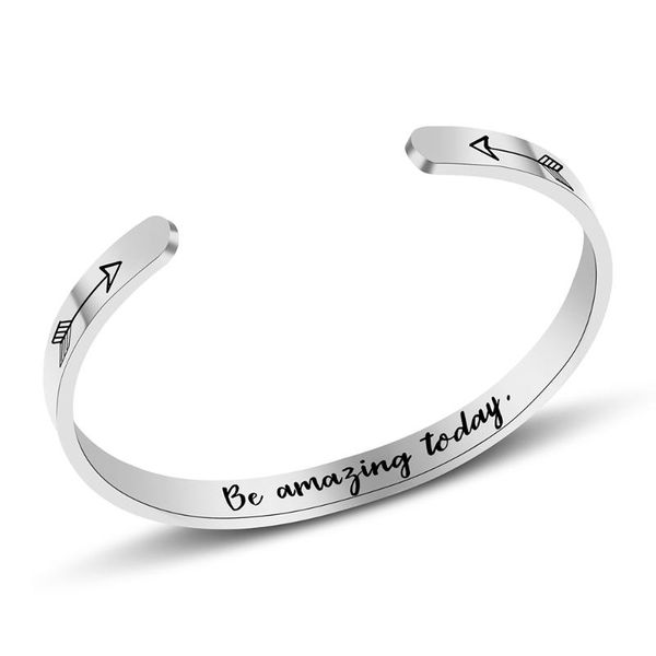 stainless steel bracelet be amazing today bracelet inspirational arrow 6mm cuff opening female jewelry gift, Black
stainless steel bracelet be amazing today bracelet inspirational arrow 6mm cuff opening female jewelry gift, Black