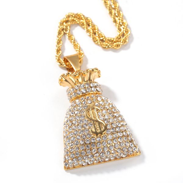 hip hop cz rhinestone setting bling iced out purse money bag chain pendants necklace for men rapper jewelry, Silver
hip hop cz rhinestone setting bling iced out purse money bag chain pendants necklace for men rapper jewelry, Silver
