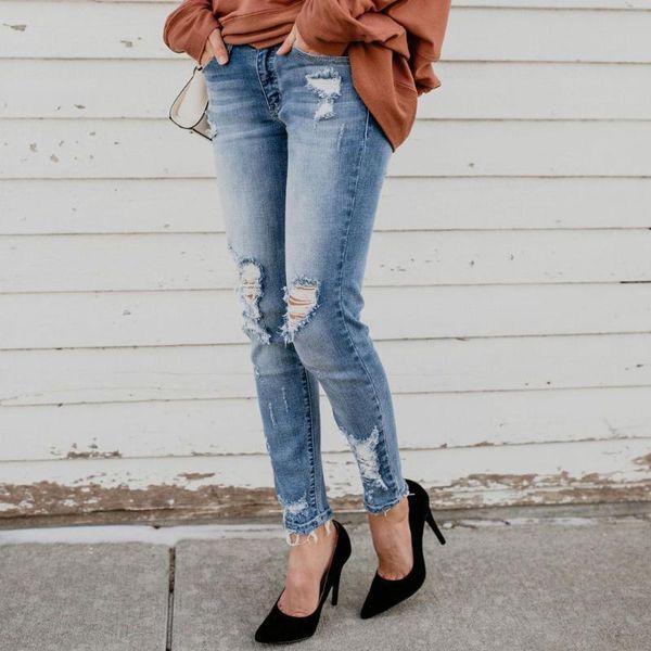 women stretch ripped distressed skinny high waist denim pants shredded jeans trousers slim jeggings denim jeans fashion, Blue
women stretch ripped distressed skinny high waist denim pants shredded jeans trousers slim jeggings denim jeans fashion, Blue