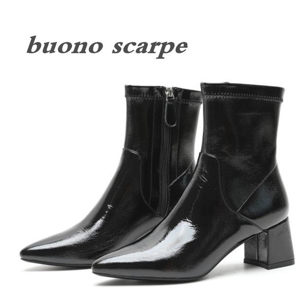 autumn and winter's new women's riding boots with wrinkled patent leather and thick heel, pointed end side zipper, Black
autumn and winter's new women's riding boots with wrinkled patent leather and thick heel, pointed end side zipper, Black