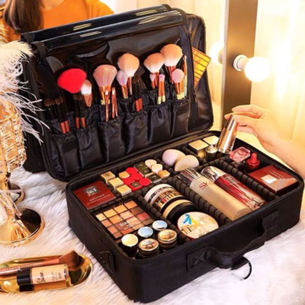 new upgraded large-capacity cosmetic bag selling professional women travel cosmetic case