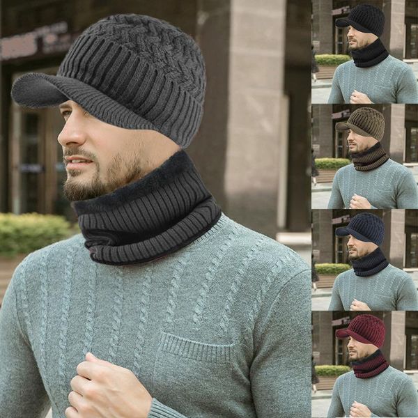 men warm beanie neck warmer knitted thicken hat scarf two-piece knit windproof cap winter hat for men cap skullies bonnet 2020, Blue;gray
men warm beanie neck warmer knitted thicken hat scarf two-piece knit windproof cap winter hat for men cap skullies bonnet 2020, Blue;gray