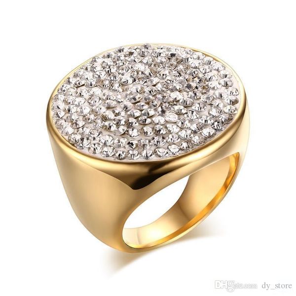 titanium steel ip gold plated high polished shiny full rhinestones women ring fashion jewelry rings accessories gold size 6-9, Silver
titanium steel ip gold plated high polished shiny full rhinestones women ring fashion jewelry rings accessories gold size 6-9, Silver