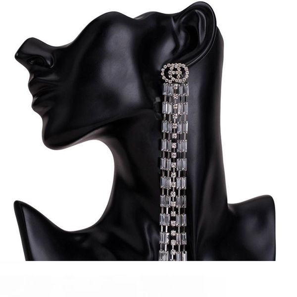 new arrival women long tassel fashion luxury earring rhinestone letters brand designer stud earring famous brand jewelry acc, Golden;silver
new arrival women long tassel fashion luxury earring rhinestone letters brand designer stud earring famous brand jewelry acc, Golden;silver