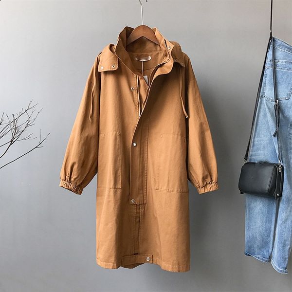 autumn women casual long sleeve hooded trench coat vintage harajuku korean female windbreaker long trench overcoat, Tan;black
autumn women casual long sleeve hooded trench coat vintage harajuku korean female windbreaker long trench overcoat, Tan;black