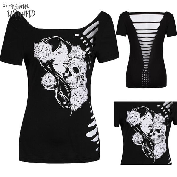 2020 summer burning flowers hollow skull head t shirts shirt femme casual women t shirt, White
2020 summer burning flowers hollow skull head t shirts shirt femme casual women t shirt, White