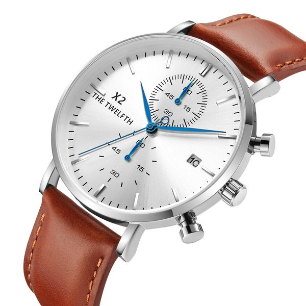 2019 new arrival quartz watches men genuine leather strap chronograph calendar luxury casual vintage watch x2-066g, Slivery;brown
2019 new arrival quartz watches men genuine leather strap chronograph calendar luxury casual vintage watch x2-066g, Slivery;brown