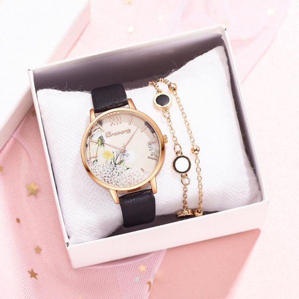2pcs set women watch 2020 bracelet fashion ladies bracelet watch casual leather quartz wristwatch clock, Slivery;brown
2pcs set women watch 2020 bracelet fashion ladies bracelet watch casual leather quartz wristwatch clock, Slivery;brown