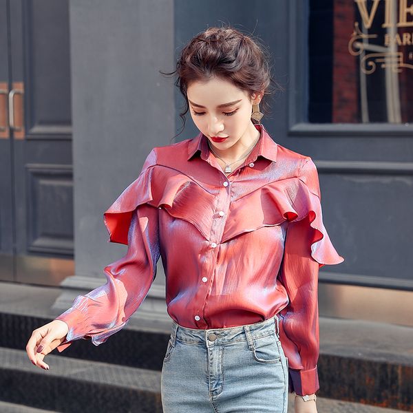 selling runway women's luxury shirts plus size casual long sleeve ladies designer blouse elegant ruffle office formal button shirt, White
selling runway women's luxury shirts plus size casual long sleeve ladies designer blouse elegant ruffle office formal button shirt, White