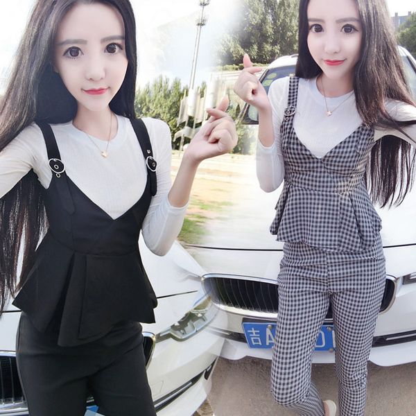spring womens 2020 new small fragrance fashion suit bottoming shirt v-neck small strap pants three-piece women, Black;white
spring womens 2020 new small fragrance fashion suit bottoming shirt v-neck small strap pants three-piece women, Black;white