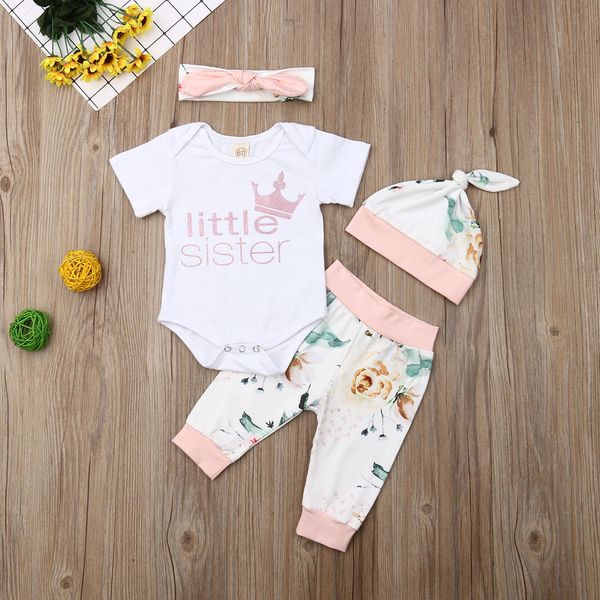 infant baby big romper little sister pants clothes outfits, White