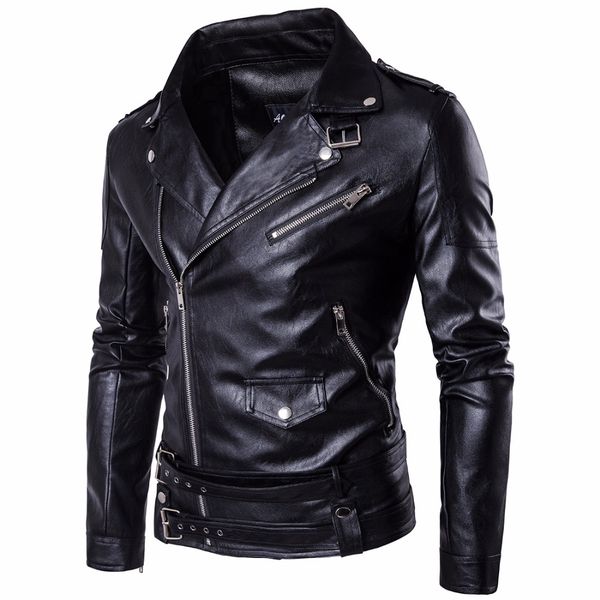faux leather jacket men coats winter motorcycle biker jacket multi pocket zipper retro punk adjustable waist belt coat, Black
faux leather jacket men coats winter motorcycle biker jacket multi pocket zipper retro punk adjustable waist belt coat, Black