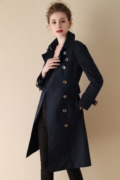 women's trench coats double breasted long classic windbreaker waterproof british new high-end english style autumn winter gabadian c029, Tan;black
women's trench coats double breasted long classic windbreaker waterproof british new high-end english style autumn winter gabadian c029, Tan;black