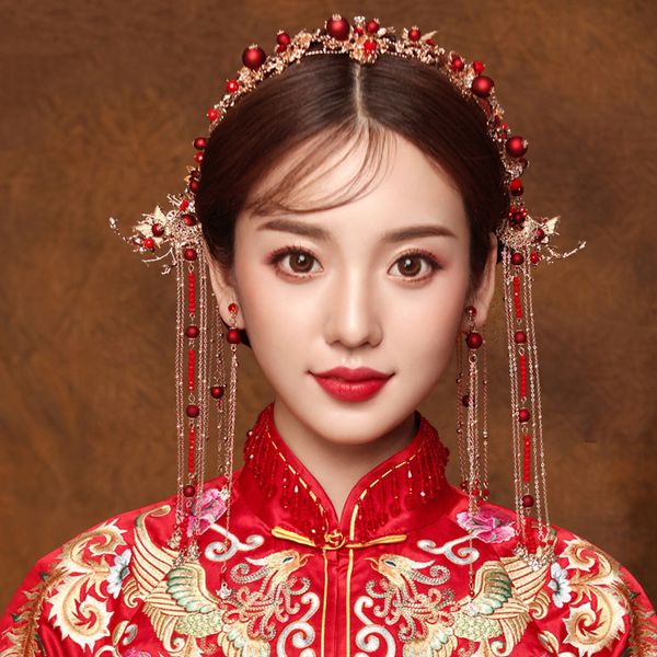 chinese hair accessories sets hairpin hair stick headdress pin red bridal hair jewelry traditional hairpin headpiece headband, Golden;white
chinese hair accessories sets hairpin hair stick headdress pin red bridal hair jewelry traditional hairpin headpiece headband, Golden;white