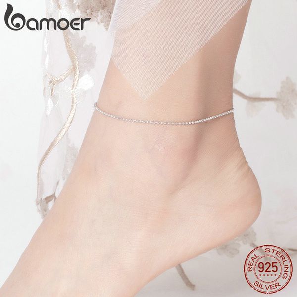 bamoer simple essential bead link anklets 925 sterling silver bracelet for foot jewelry silver female leg chain sct002, Red;blue
bamoer simple essential bead link anklets 925 sterling silver bracelet for foot jewelry silver female leg chain sct002, Red;blue