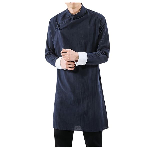 chinese style men's tang suit long sleeve solid long shirt for men dress blouse streetwear casual men shirt camisas hombre, White;black
chinese style men's tang suit long sleeve solid long shirt for men dress blouse streetwear casual men shirt camisas hombre, White;black