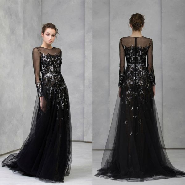 tony ward 2020 evening dresses jewel long sleeves lace appliques beads prom gowns custom made sweep train special occasion dress, Black;red
tony ward 2020 evening dresses jewel long sleeves lace appliques beads prom gowns custom made sweep train special occasion dress, Black;red
