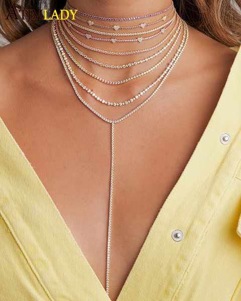 pastel color cz heart charm tennis chain jewelry 5 pcs cute sweet heart charm link chain valentines gift choker necklace, Silver
pastel color cz heart charm tennis chain jewelry 5 pcs cute sweet heart charm link chain valentines gift choker necklace, Silver