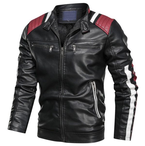 new brand autumn winter men's leather jacket casual fashion collar motorcycle jacket men splice leather large size l-6xl, Black
new brand autumn winter men's leather jacket casual fashion collar motorcycle jacket men splice leather large size l-6xl, Black