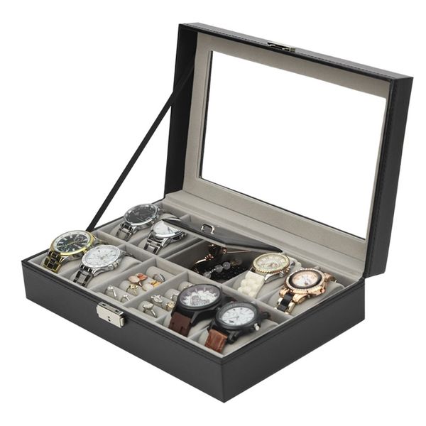 8 grids+3 mixed grids leather watch display jewelry case for earrings rings bracelet storage box organizer holder, Black;blue
8 grids+3 mixed grids leather watch display jewelry case for earrings rings bracelet storage box organizer holder, Black;blue