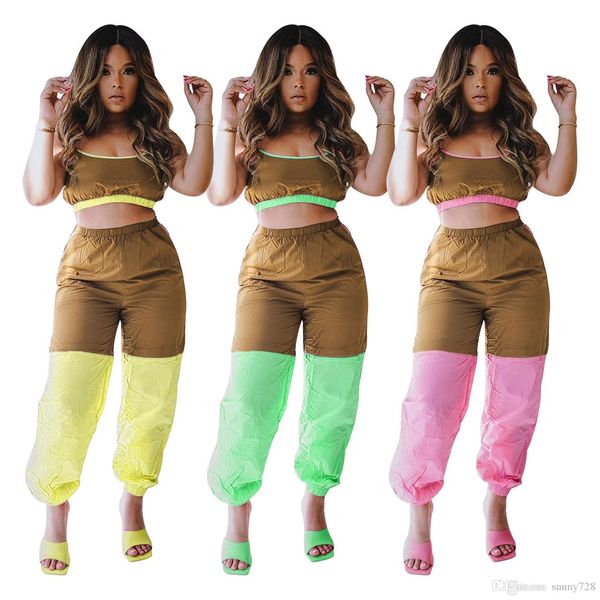 2020 latest contrast colors women outfits spring summer straps copped pants fashion two pieces suits casual tracksuits summer sports, Gray
2020 latest contrast colors women outfits spring summer straps copped pants fashion two pieces suits casual tracksuits summer sports, Gray