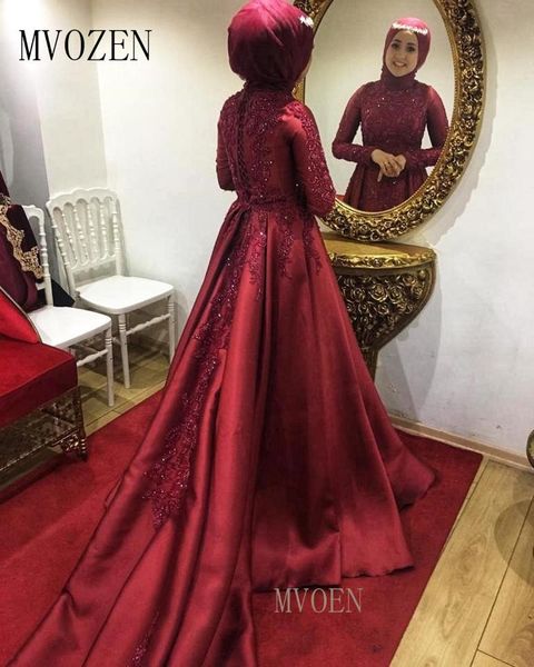 vestidos burgundy evening dresses muslim style evening dress long jewel neck full sleeves lace appliques formal gowns, White;black
vestidos burgundy evening dresses muslim style evening dress long jewel neck full sleeves lace appliques formal gowns, White;black