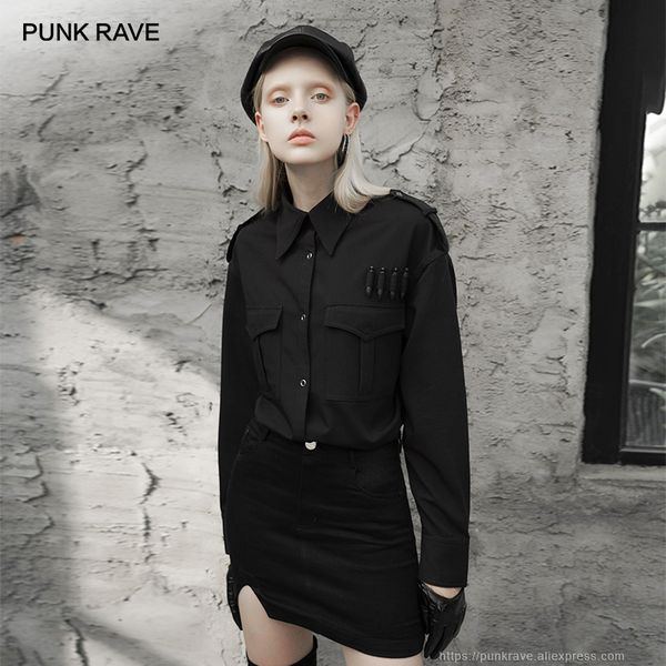 punk rave girl's long sleeved big pockets bullets black shirts womens and blouses punk handsome shirts, White
punk rave girl's long sleeved big pockets bullets black shirts womens and blouses punk handsome shirts, White