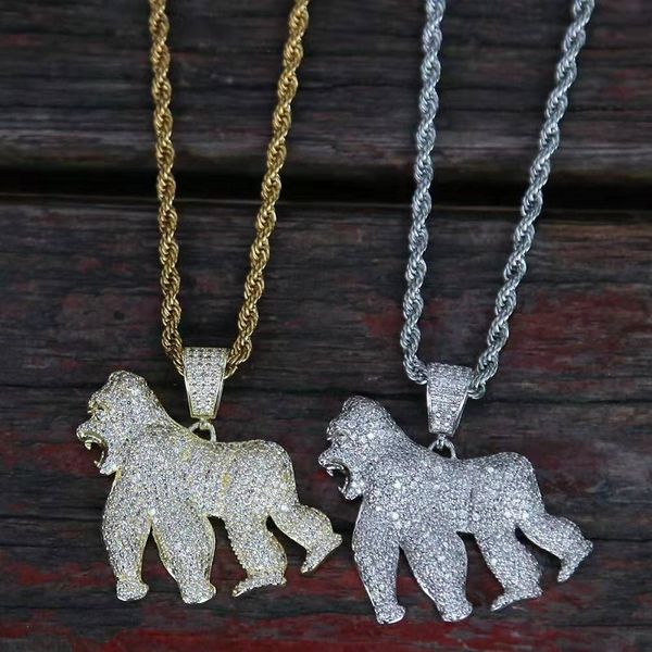 iced out gorilla pendant necklaces for men women luxury designer bling diamond animal pendants gold silver black chain necklace jewelry gift
iced out gorilla pendant necklaces for men women luxury designer bling diamond animal pendants gold silver black chain necklace jewelry gift