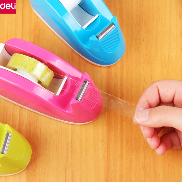 deli adhesive tape dispenser office desktape holder with cutter 1pcs practical plastic (4 colors
deli adhesive tape dispenser office desktape holder with cutter 1pcs practical plastic (4 colors