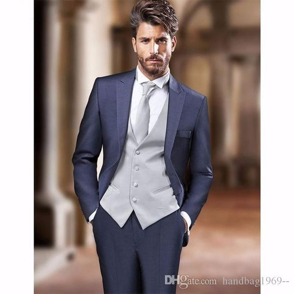 fashionable two button navy blue groom tuxedos peak lapel groomsmen man mens wedding suits (jacket+pants+vest+tie) d:232, Black;gray
fashionable two button navy blue groom tuxedos peak lapel groomsmen man mens wedding suits (jacket+pants+vest+tie) d:232, Black;gray