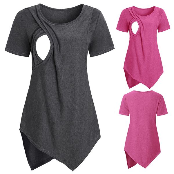 maternity clothes Short Sleeve solid Nursing top blouse breastfeeding clothes pregnant embarazada clothes for women ZD43
maternity clothes Short Sleeve solid Nursing top blouse breastfeeding clothes pregnant embarazada clothes for women ZD43