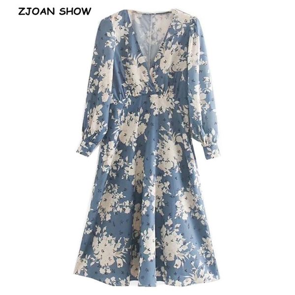 2019 women blue long puff sleeve white flower print shirt dress vintage v neck slim waist long dresses femme vestido, Black;gray
2019 women blue long puff sleeve white flower print shirt dress vintage v neck slim waist long dresses femme vestido, Black;gray