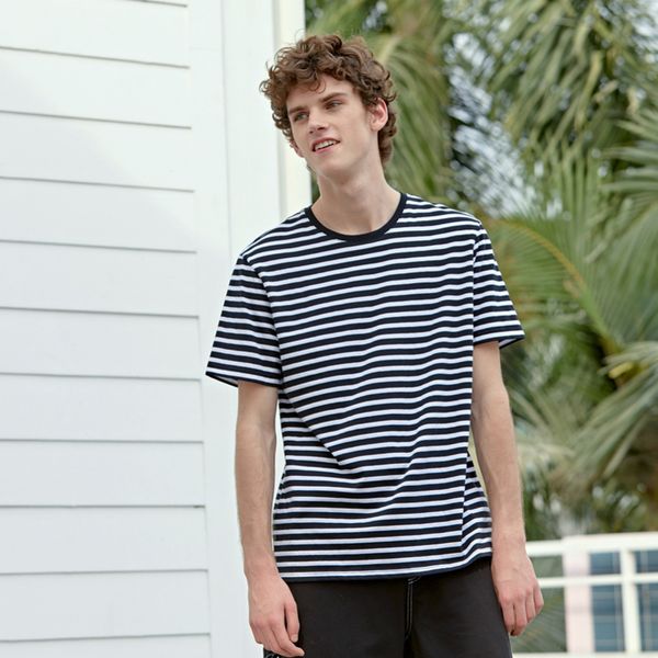 semir short-sleeved t-shirt male 2020 summer new striped shirt student korean trend round neck pullover t-shirt, White;black
semir short-sleeved t-shirt male 2020 summer new striped shirt student korean trend round neck pullover t-shirt, White;black