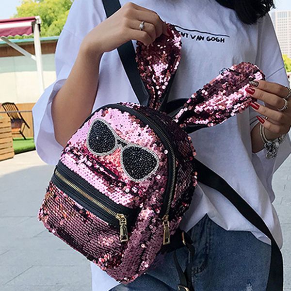 ears sunglasses shining sequins backpack fashion bag schoolbags shoulder bag suitable for any occasions
ears sunglasses shining sequins backpack fashion bag schoolbags shoulder bag suitable for any occasions