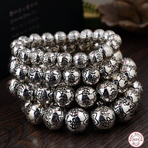 buddhism beaded bracelet mantra bracelet solid s925 sterling silver buddha beads for vintage jewelry stretching, Black
buddhism beaded bracelet mantra bracelet solid s925 sterling silver buddha beads for vintage jewelry stretching, Black