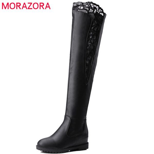 morazora 2019 new arrival thigh high over the knee boots women round toe pu autumn winter boots solid colors wedges shoes woman, Black
morazora 2019 new arrival thigh high over the knee boots women round toe pu autumn winter boots solid colors wedges shoes woman, Black