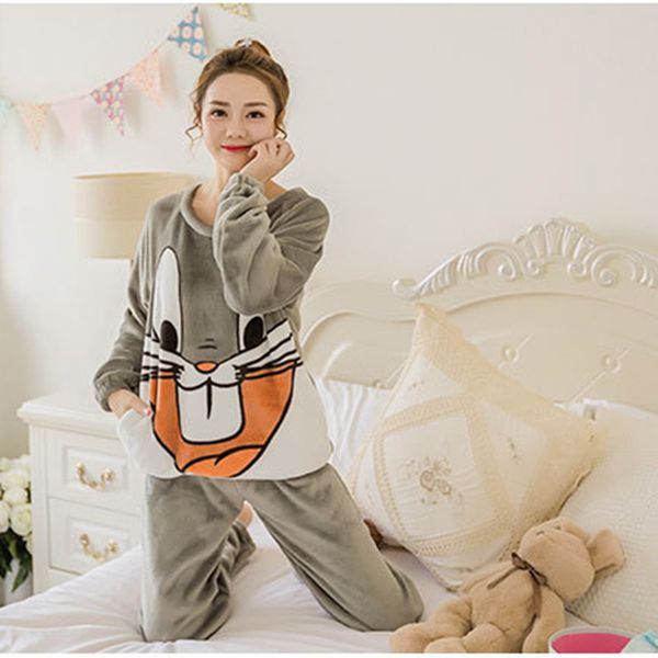 cartoon starling flannel pajamas female cute lady loose home service suit female long sleeve student sister sleepware, Blue;gray
cartoon starling flannel pajamas female cute lady loose home service suit female long sleeve student sister sleepware, Blue;gray