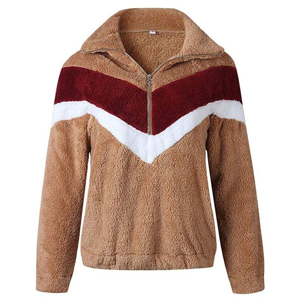 with pockets daily wear long sleeve soft plush pullover half zipper fashion casual autumn winter warm women sweatshirt thickened, Black
with pockets daily wear long sleeve soft plush pullover half zipper fashion casual autumn winter warm women sweatshirt thickened, Black