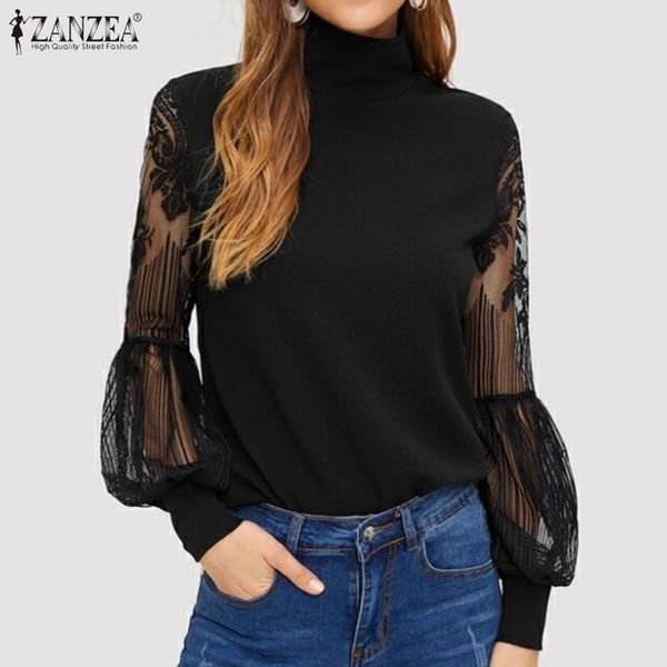 plus size zanzea spring basic tunic women casual turtleneck shirts elegant long sleeve lace pacthwork mesh sheer blouse, White
plus size zanzea spring basic tunic women casual turtleneck shirts elegant long sleeve lace pacthwork mesh sheer blouse, White